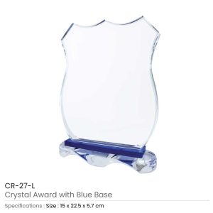 Crystal Awards with Blue Base and Box - Image 4