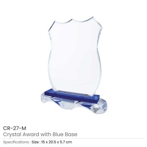 Crystal Awards with Blue Base and Box - Image 5