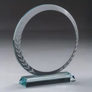 Round Clear Crystal Awards with Engraved Leaves in Premium Box - Image 5