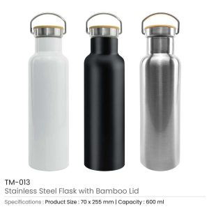 Stainless Steel Bamboo Flask - Image 7