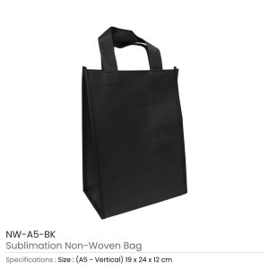 A5 Black Non Woven Bags - Image 3