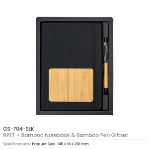 rPET and Bamboo Notebook with Pen Gift Set - Image 9
